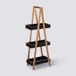 Desserte 3 Niveaux Triangle, Acacia Noir Naturéo