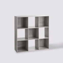 Étagère 9 Cases, Effet Chêne Gris Mix N' Modul