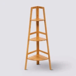 Étagère D'angle 3 Niveaux Bambou