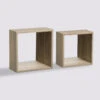 2 étagères Murales Cube Miroir, Effet Chêne Fixy -5five Soldes Boutique 01W000443A