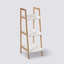 Étagère Droite 3 Niveaux, Blanc Naturéo