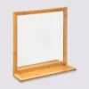 Miroir Avec Tablette 51x30 Cm Bambou