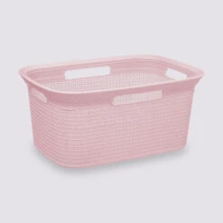 Corbeille à Linge 45L, Rose Scandi