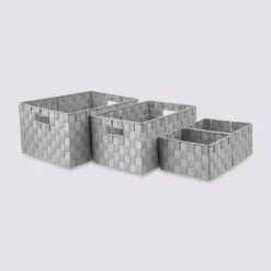 4 Paniers Bisauté, Gris Lise