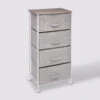 Rangement Roulettes 4 Tiroirs Tissu, Gris Clair -5five Soldes Boutique 01W000820A