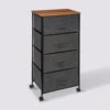 Rangement Roulettes 4 Tiroirs Tissu, Gris Anthracite -5five Soldes Boutique 01W000821A