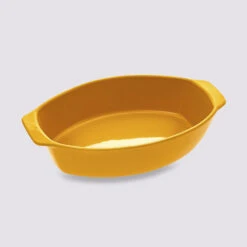 Plat Ovale 39x24cm, Jaune Céramique
