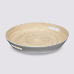 Plateau Bambou 42cm, Gris Modern Color