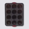 Moule 12 Muffins Silicone- Noir,rouge Silitop -5five Soldes Boutique 01W001298A