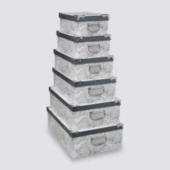 6 Boîtes Coin Métal, Noir Et Blanc Delicatesse - Ancien Prix : 39,99€