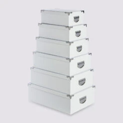 6 Boîtes Coin Métal, Blanc Ancien Prix : 39,99€