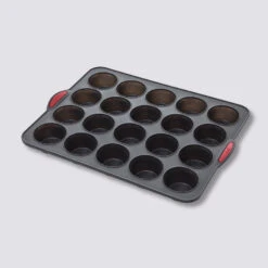 Moule 20 Muffins Silicone- Noir,rouge Silitop