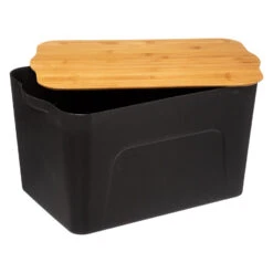 Boîte Plastique Couvercle Bambou 24L