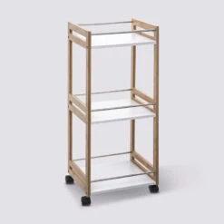 Desserte Petit Modèle Bambou, Blanc Naturéo