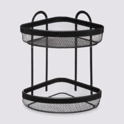 Étagère D'angle 2 Niveaux, Noir Mayaj