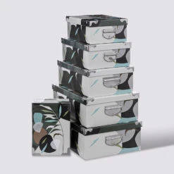 6 Boîtes Coin Métal, Bleu Forest - Ancien Prix : 39,99€