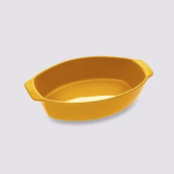 Plat Ovale 37x21cm, Jaune Céramique