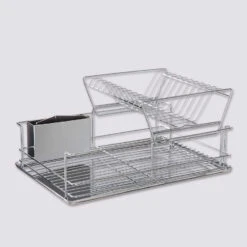 Égouttoir Acier 2 Niveaux Avec Plateau, Inox