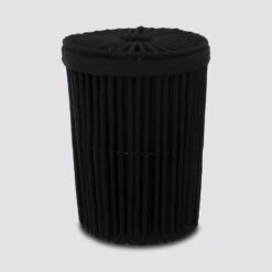 Poubelle Ronde 7L, Noir Manille