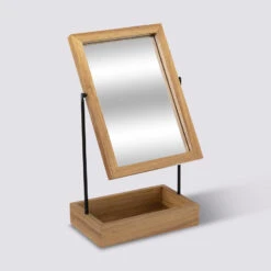 Miroir Avec Plateau Rangement, Acacia Blackacia