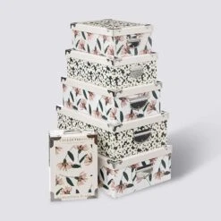 6 Boîtes Coin Métal, Rose Collectionneur