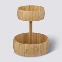 Corbeille à Fruits 2 Niveaux Bambou