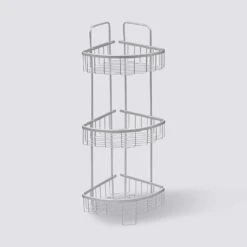 Etagère D'angle De Douche 3 Niveaux, Aluminium