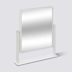 Miroir Sur Pied Rectangle, Blanc