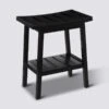 Tabouret Rangement, Noir Bambou